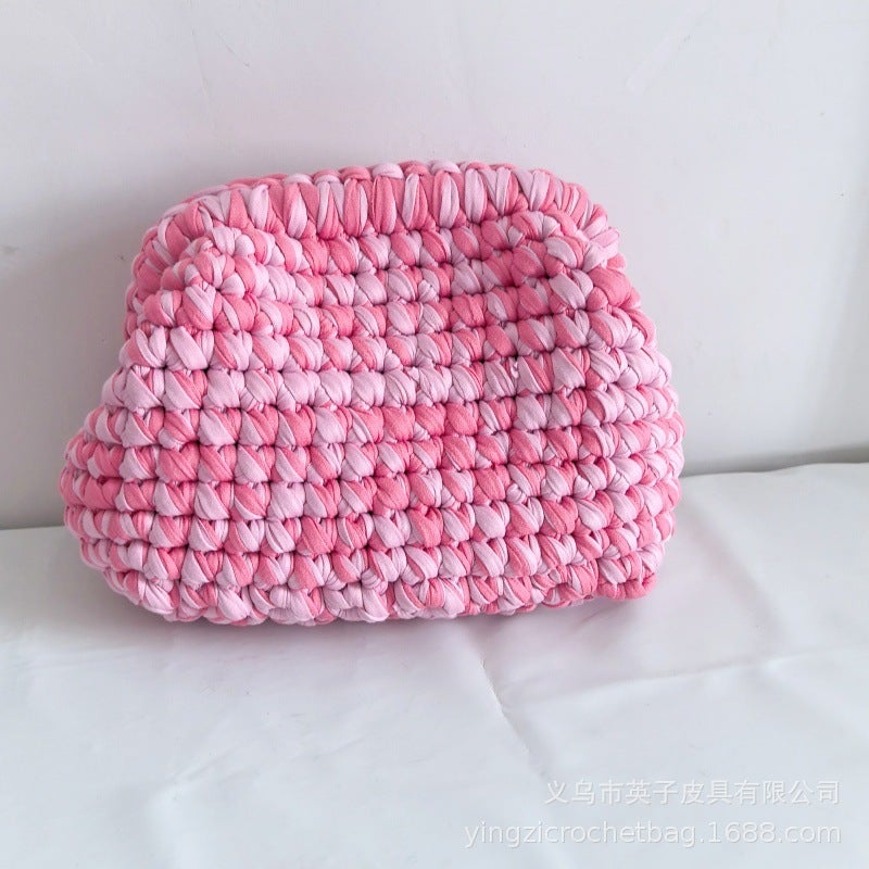 Dopamine Cloth Crochet Hand Bag, Ins Crochet Cloth Hand Bag, Cloud Night - Image 1